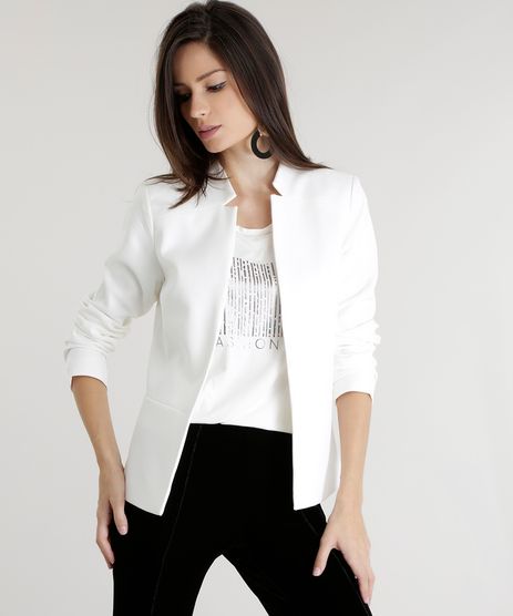 black blazer off white