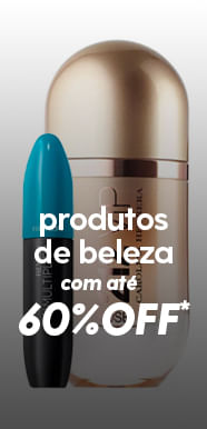 Até 60% OFF em produtos de beleza