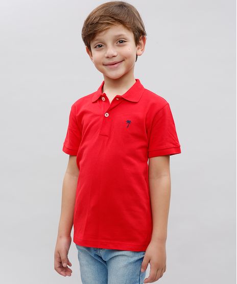 Polo-Infatil-em-Piquet-com-Bordado-Manga-Curta-Vermelha-8453961-Vermelho_1