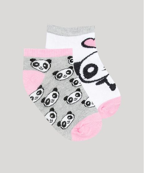 Kit-de-2-Meias-Infantil-Soquete-Estampadas-Panda-Multicor-9263984-Multicor_1