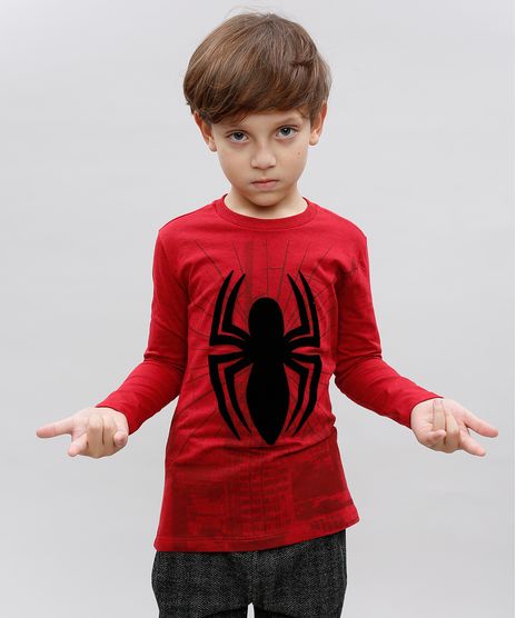 Camiseta-Infantil-Homem-Aranha-Decote-Careca-Manga-Longa-Vermelha-9410322-Vermelho_1