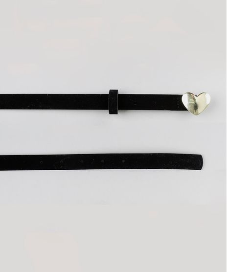 Cinto-Feminino-Em-Veludo-Com-Fivela-Coracao-Preto-9551478-Preto_1