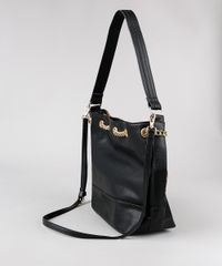 Bolsa-Hobo-Feminina-Grande-com-Estampa-Animal-Print-e-Corrente-Preta-9484657-Preto_3