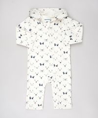 Macacao-Infantil-Estampado-de-Bichinhos-em-Moletom-com-Capuz-Manga-Longa-Bege-Claro-9451000-Bege_Claro_1