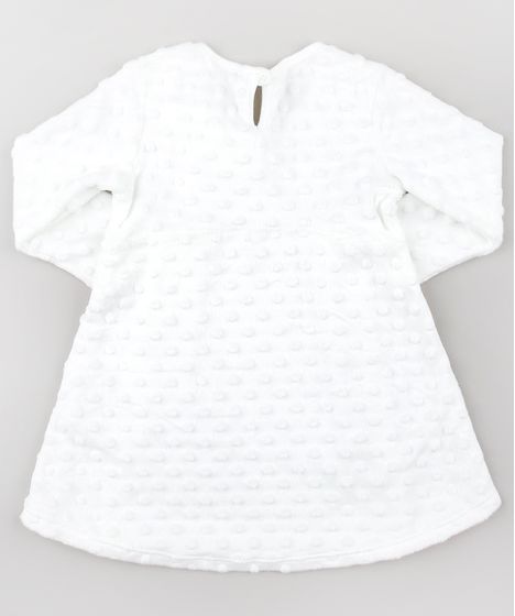 vestido manga longa off white