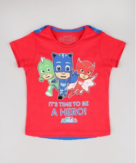 Camiseta-Infantil-PJ-Masks-com-Capa-Removivel-Manga-Curta-Vermelha-9575882-Vermelho_1