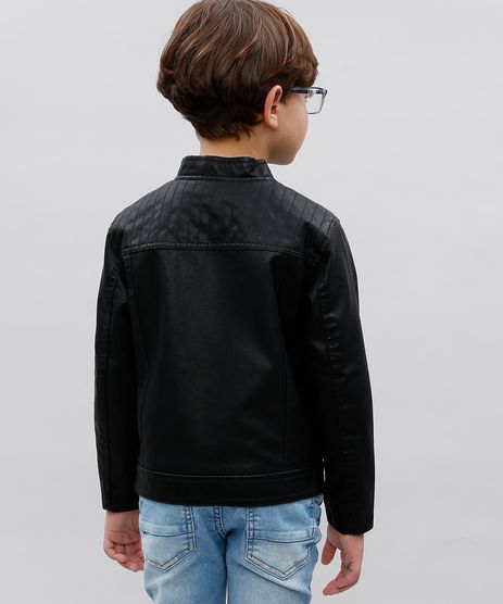 jaqueta de couro de criança