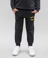Calca-Infantil-Batman-em-Moletom-com-Bolsos-Cinza-Mescla-Escuro-9581440-Cinza_Mescla_Escuro_1