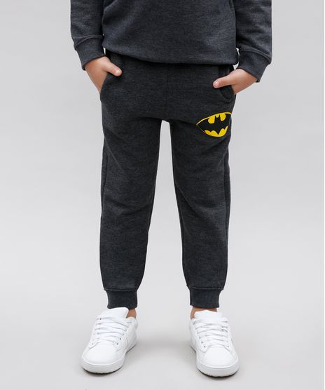 Calca-Infantil-Batman-em-Moletom-com-Bolsos-Cinza-Mescla-Escuro-9581440-Cinza_Mescla_Escuro_1