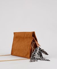 Bolsa-Feminina-Transversal-Media-em-Suede-com-Lenco-e-Corrente-Caramelo-9484654-Caramelo_4
