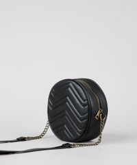 Bolsa-Feminina-Transversal-Pequena-Redonda-com-Matelasse-Preta-9484883-Preto_4