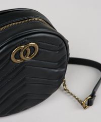 Bolsa-Feminina-Transversal-Pequena-Redonda-com-Matelasse-Preta-9484883-Preto_5