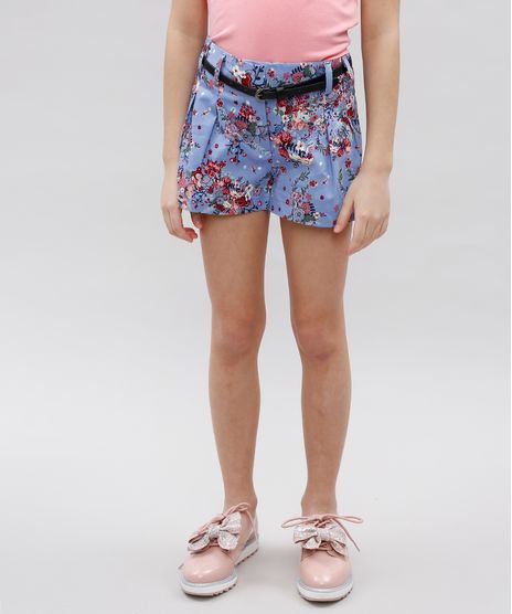 Short-Infantil-Estampado-Floral-com-Pregas-e-Cinto-Lilas-9364751-Lilas_1