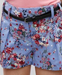 Short-Infantil-Estampado-Floral-com-Pregas-e-Cinto-Lilas-9364751-Lilas_4