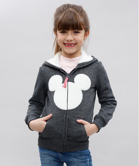 Blusao-Infantil-Mickey-em-Moletom-com-Pelo-no-Capuz-Cinza-Mescla-Escuro-9362181-Cinza_Mescla_Escuro_1