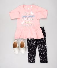 Conjunto-Infantil-de-Blusa-com-Babado-Manga-Longa-Rosa---Calca-Legging-Estampada-de-Poa-Preta-9557596-Preto_3