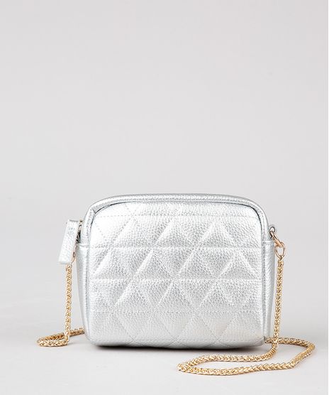 Bolsa-Feminina-Transversal-Pequena-Metalizada-com-Matelasse-Alca-Corrente-Prateado-9484650-Prateado_1