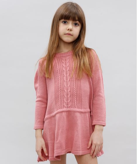 vestido infantil de tricô
