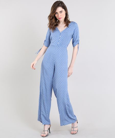 Macacao-Feminino-Mindset-Estampado-de-Poa-Manga-Curta-Azul-9651363-Azul_1