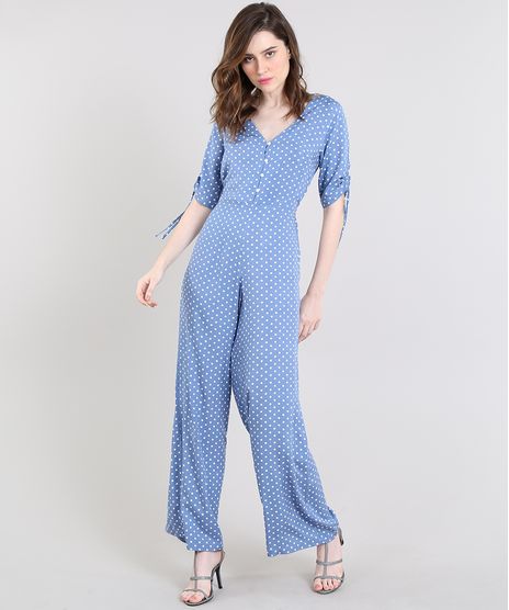 Macacao-Feminino-Mindset-Estampado-de-Poa-Manga-Curta-Azul-9651363-Azul_1