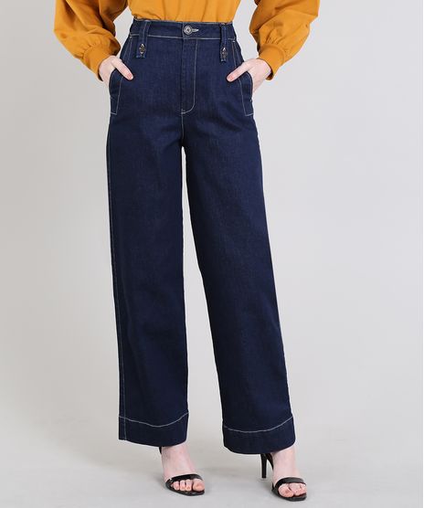 Calca-Jeans-Feminina-Mindset-Reta-com-Pespontos-Azul-Escuro-9642631-Azul_Escuro_1