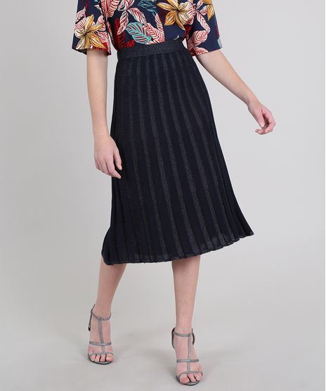 Saia-Feminina-Mindset-Midi-Plissada-em-Trico-com-Lurex-Azul-Marinho-9655180-Azul_Marinho_1