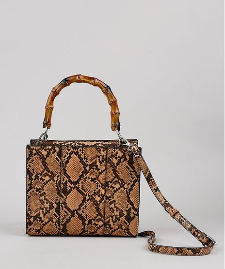 Bolsa-Feminina-Media-Croco-Estampada-Animal-Print-com-Alca-de-Mao-Bege-9484652-Bege_1