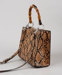 Bolsa-Feminina-Media-Croco-Estampada-Animal-Print-com-Alca-de-Mao-Bege-9484652-Bege_4
