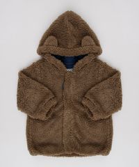 Casaco-Infantil-em-Pelo-com-Capuz-e-Orelhinhas-Marrom-9451004-Marrom_1