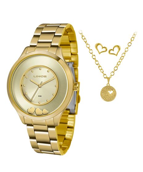 Kit-de-Relogio-Analogico-Lince-Feminino---Brinco---Colar---LRG4605L-KW11C1KX-Dourado-9643279-Dourado_1