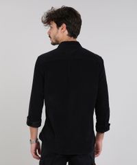 Camisa-Masculina-em-Veludo-Cotele-com-Bolso-Manga-Longa-Preta-9383072-Preto_2