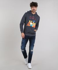 Blusao-Masculino-Os-Simpsons-em-Moletom-com-Capuz-Cinza-Mescla-Escuro-9572308-Cinza_Mescla_Escuro_3