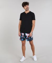 Short-Masculino-Estampado-Tropical-com-Bolsos-Preto-9525317-Preto_3