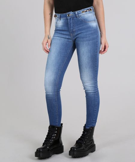 Calca-Feminina-Sawary-Skinny-Cropped-com-Faixa-Animal-Print-Azul-Medio-9617990-Azul_Medio_1