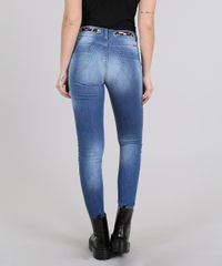 Calca-Feminina-Sawary-Skinny-Cropped-com-Faixa-Animal-Print-Azul-Medio-9617990-Azul_Medio_2