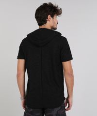 Camiseta-Masculina-em-Moletom-Flame-com-Bolso-e-Capuz-Manga-Curta-Preta-9314848-Preto_2