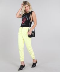 Calca-de-Sarja-Feminina-Jogger-com-Bolso-Amarela-9601429-Amarelo_3