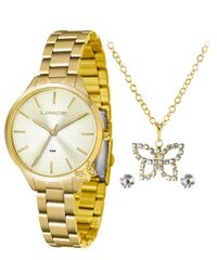 Kit-de-Relogio-Analogico-Lince-Feminino---Brinco---Pulseira---LRG4602L-KV92C1KX-Dourado-9620842-Dourado_1