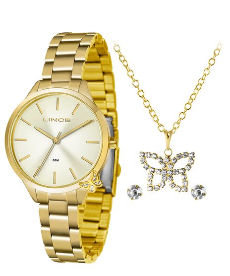 Kit-de-Relogio-Analogico-Lince-Feminino---Brinco---Pulseira---LRG4602L-KV92C1KX-Dourado-9620842-Dourado_1