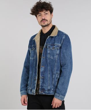 Jaqueta-Jeans-Masculina-com-Rasgos-e-Veludo-Cotele-Azul-Medio-9554717-Azul_Medio_1