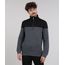 Blusao-Masculino-em-Moletom-com-Meio-Ziper-e-Recorte--Cinza-Mescla-Escuro-9349334-Cinza_Mescla_Escuro_1