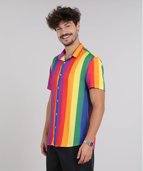 Camisa-Masculina-Pride-Listrada-Arco-Iris-Manga-Curta-Amarela-9580135-Amarelo_1