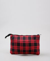 Necessaire-Feminina-Acolchoada-Estampada-Xadrez-Preta-9526058-Preto_1