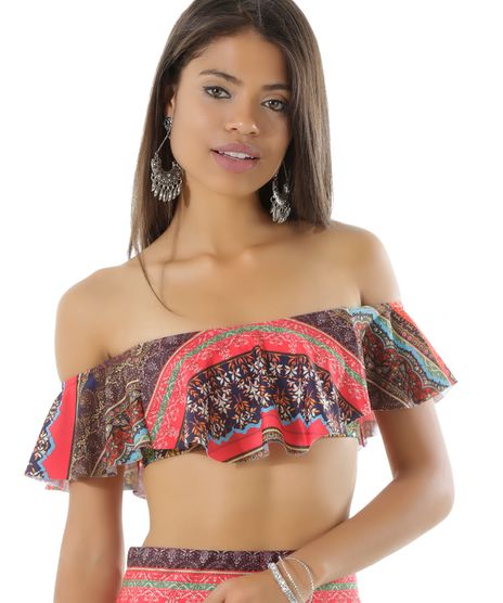 Biquini-Top-Ombro-a-Ombro-Estampado-de-Arabescos-Vermelho-8482479-Vermelho_1