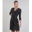 Vestido-Feminino-Curto-Estampado-de-Poa-Manga-3-4-Preto-9484995-Preto_1