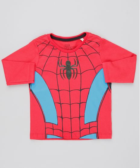 Camiseta-Infantil-Estampada-Homem-Aranha-Manga-Longa-Vermelho-9609034-Vermelho_1