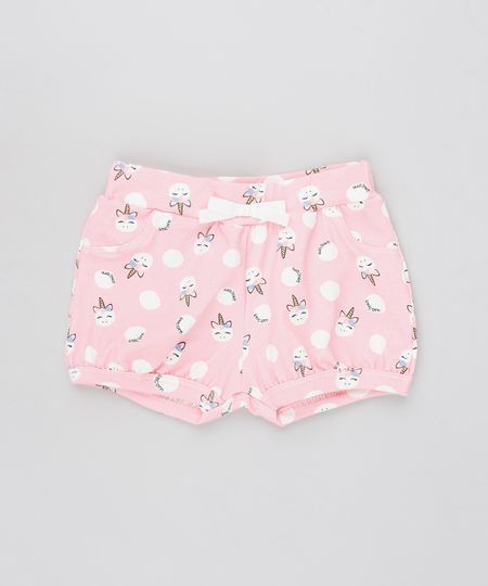 Short-Infantil-Balone-Estampado-de-Poa-e-Unicornios-com-Laco-Rosa-9556540-Rosa_1
