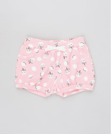 Short-Infantil-Balone-Estampado-de-Poa-e-Unicornios-com-Laco-Rosa-9556540-Rosa_1