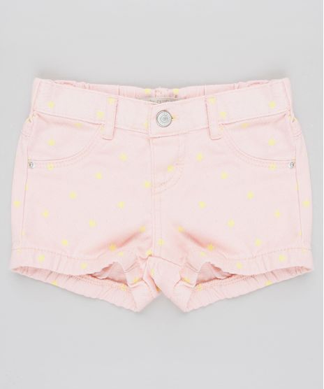 Short-de-Sarja-Infantil-Estampado-de-Estrelas-Rose-9557947-Rose_1