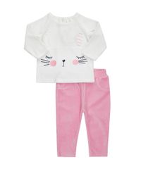 Conjunto-de-Blusa-Branca---Calca-em-Plush-de-Algodao---Sustentavel-Rosa-8343473-Rosa_1